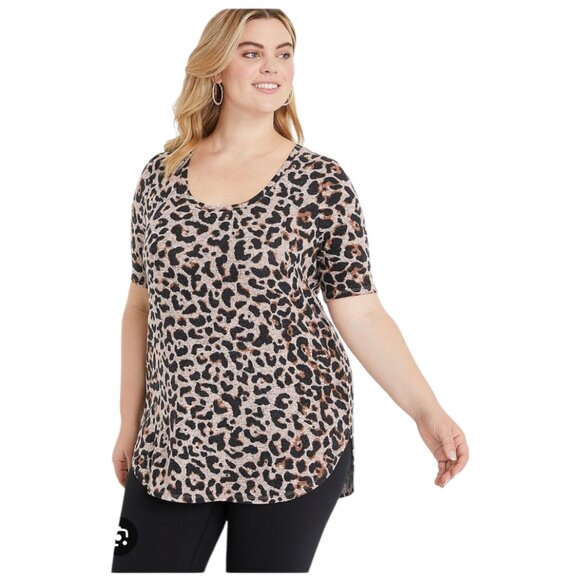 Maurices Plus Size 24/7 Flawless Leopard Tunic Top - Picture 1 of 7